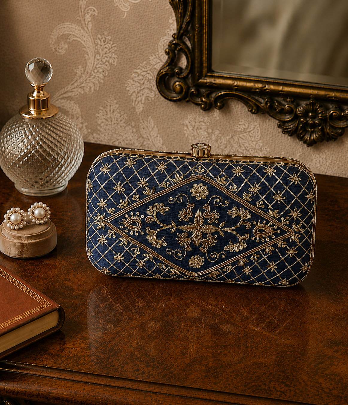 Navy Blue Heritage Clutch