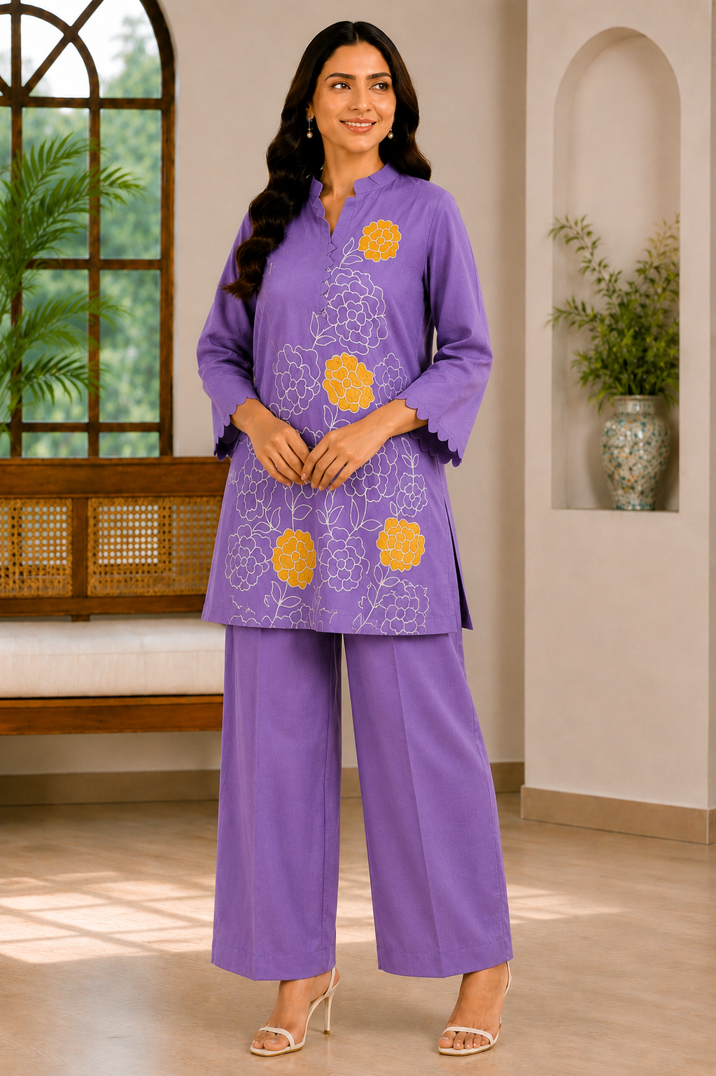 Lavender Bloom Cotton Co-Ord Set