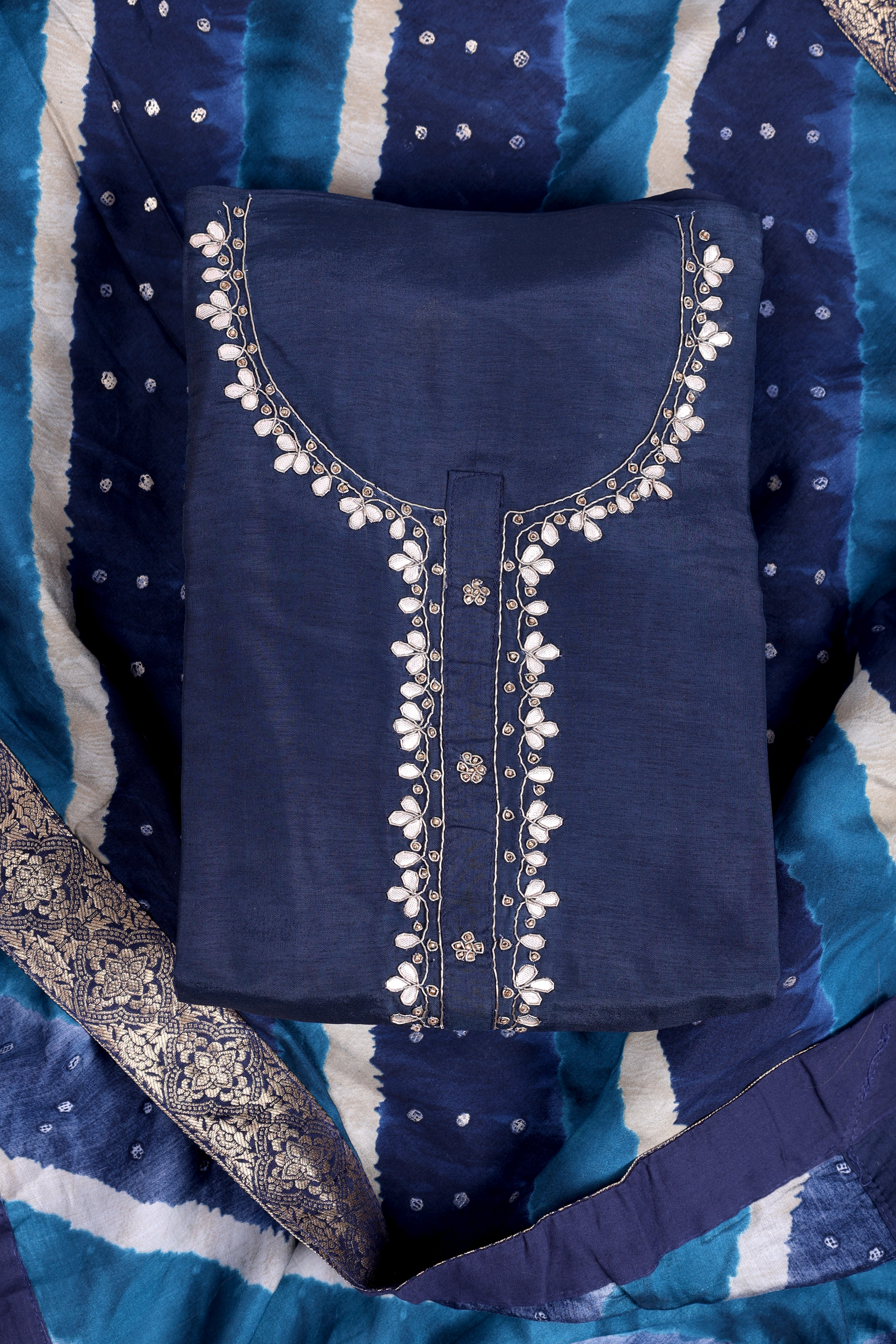 Midnight Blue Gotta Silk Suit Set