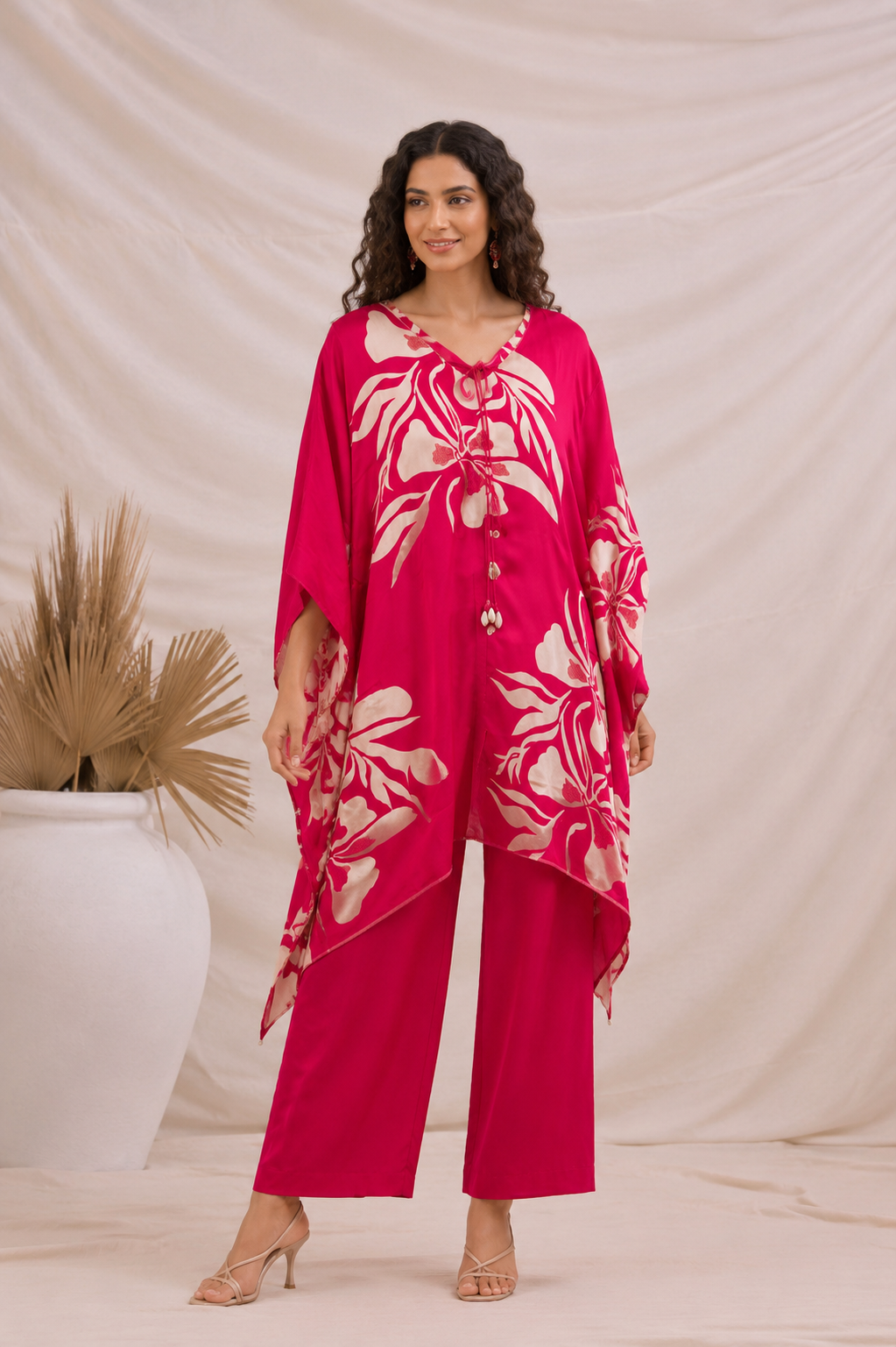 Fuchsia Breeze Kaftan Co-Ord Set