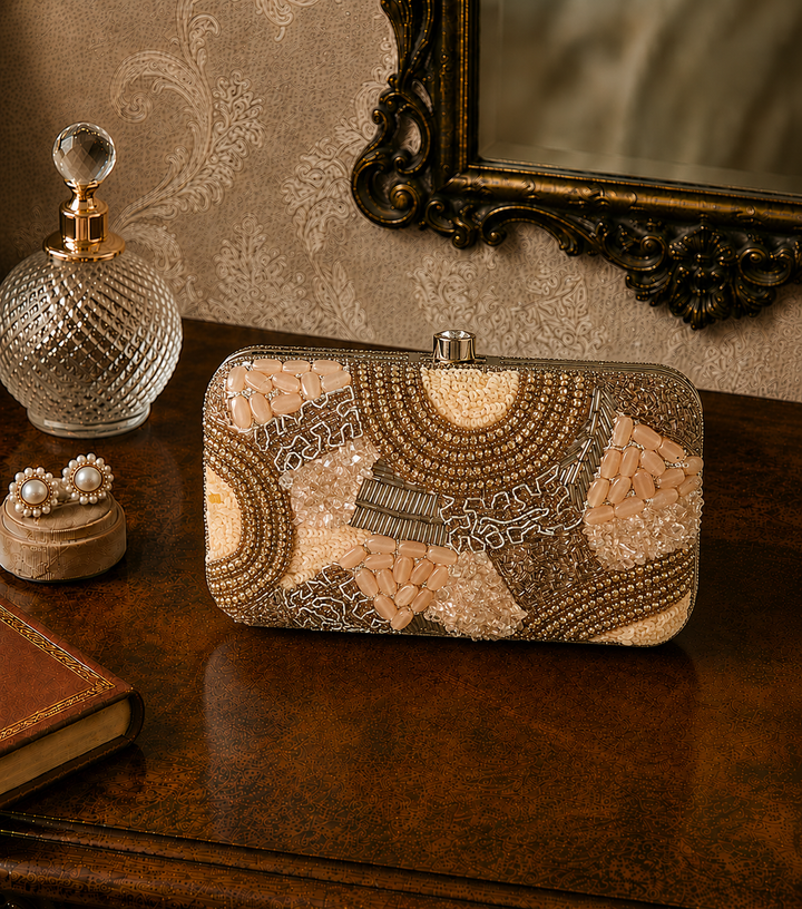 Marble Embellished Clutch