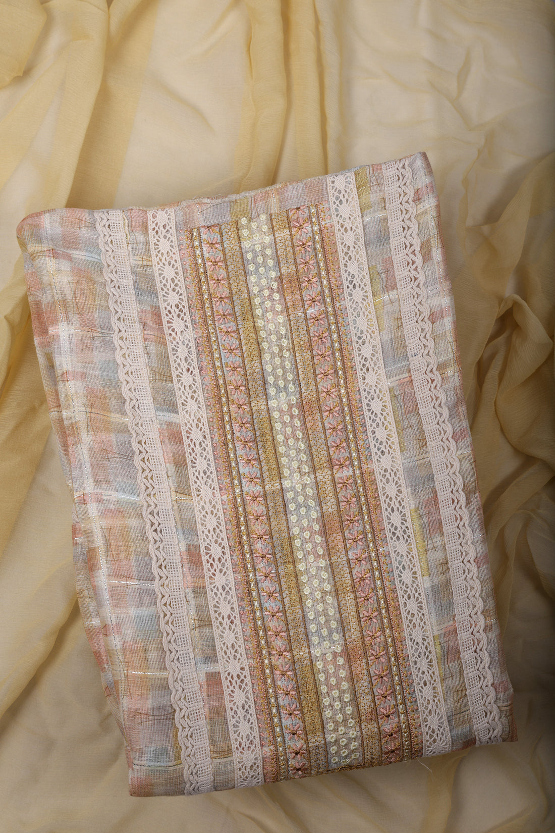 Pastel Check Linen Suit Set