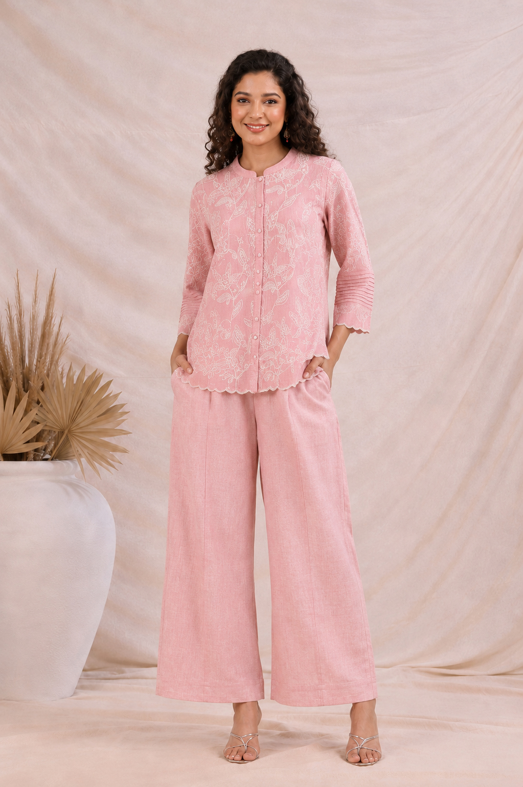 Blush Whisper Linen Co-Ord Set