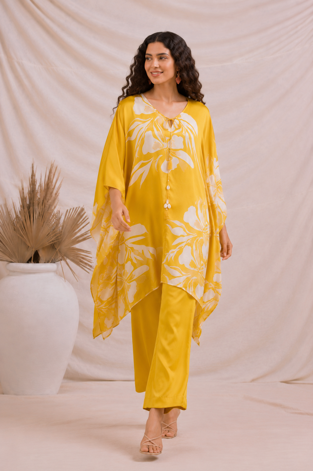 Sunlit Bloom Kaftan Co-Ord Set