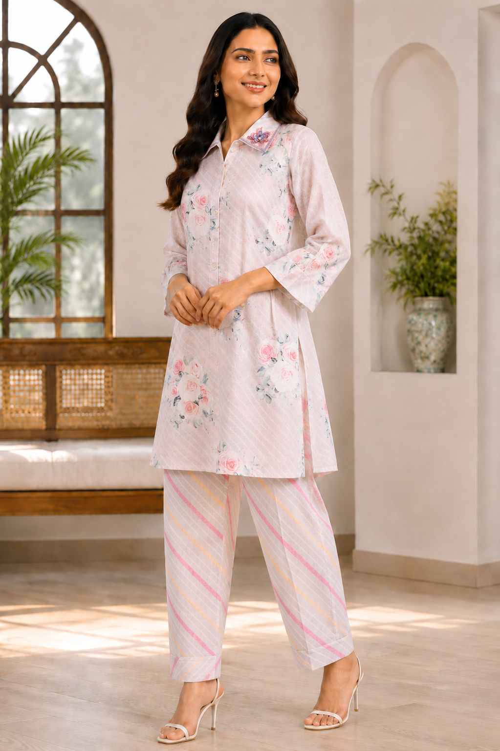 Blush Bloom Linen Co-Ord Set