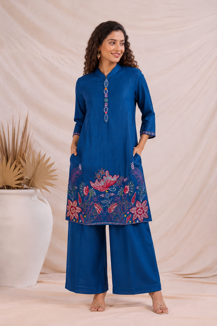 Azure Gulbahar Handcrafted Co-Ord Set