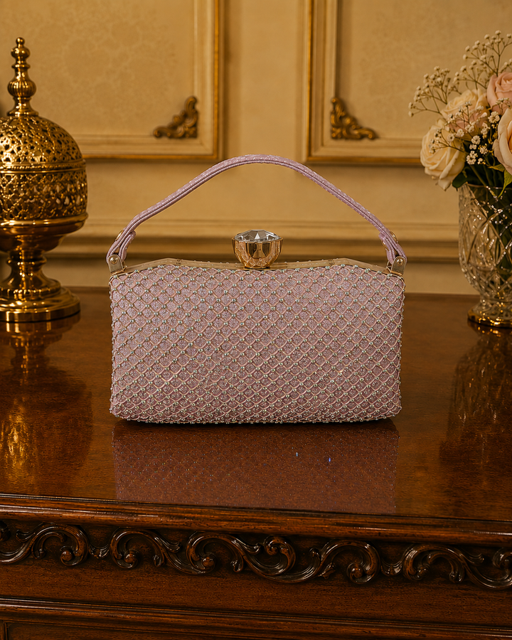 Blush Radiance Crystal Evening Clutch