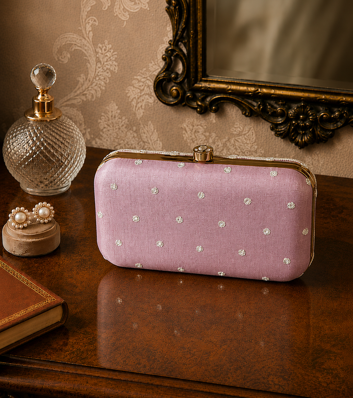 Elegant Blush Pink Handcrafted Clutch