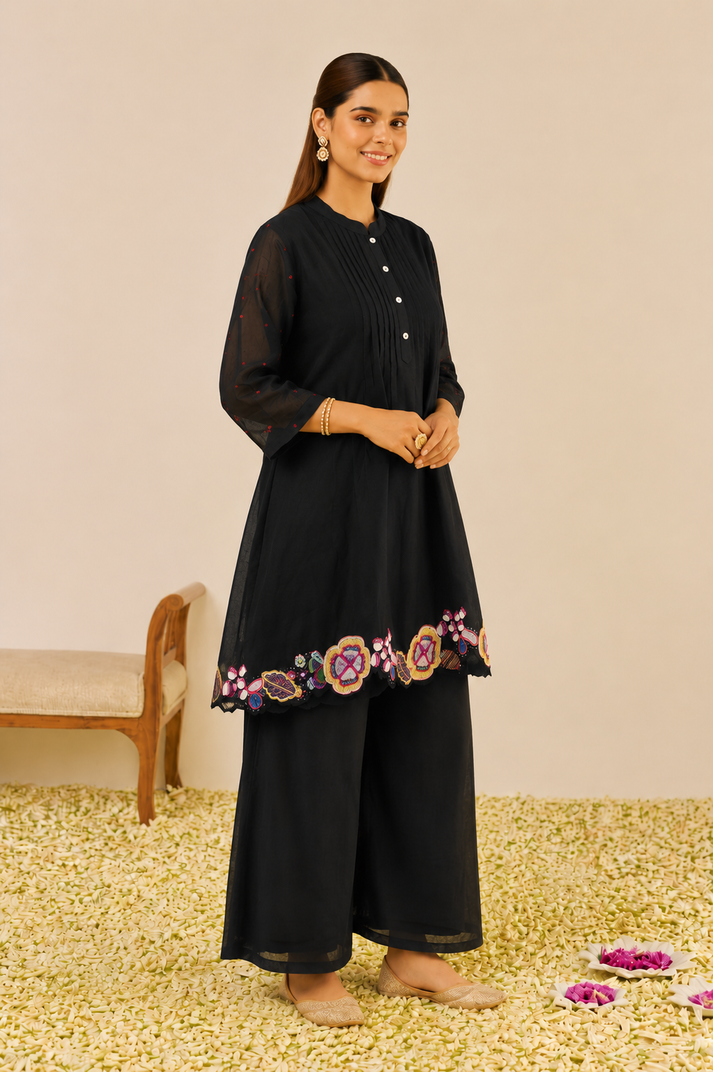 Midnight Bloom Handcrafted Co-Ord Set