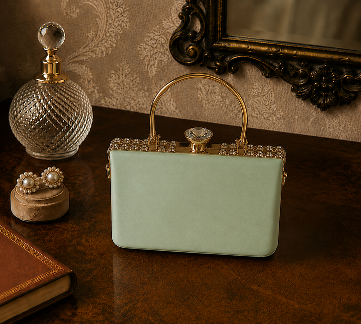 Celeste Pearl Bloom Box Clutch