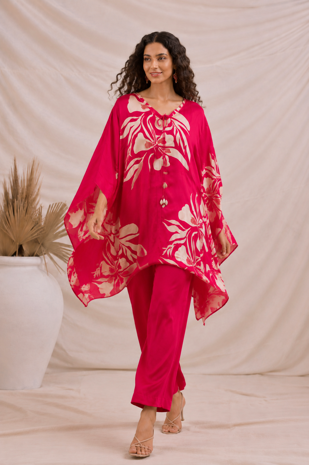 Fuchsia Breeze Kaftan Co-Ord Set