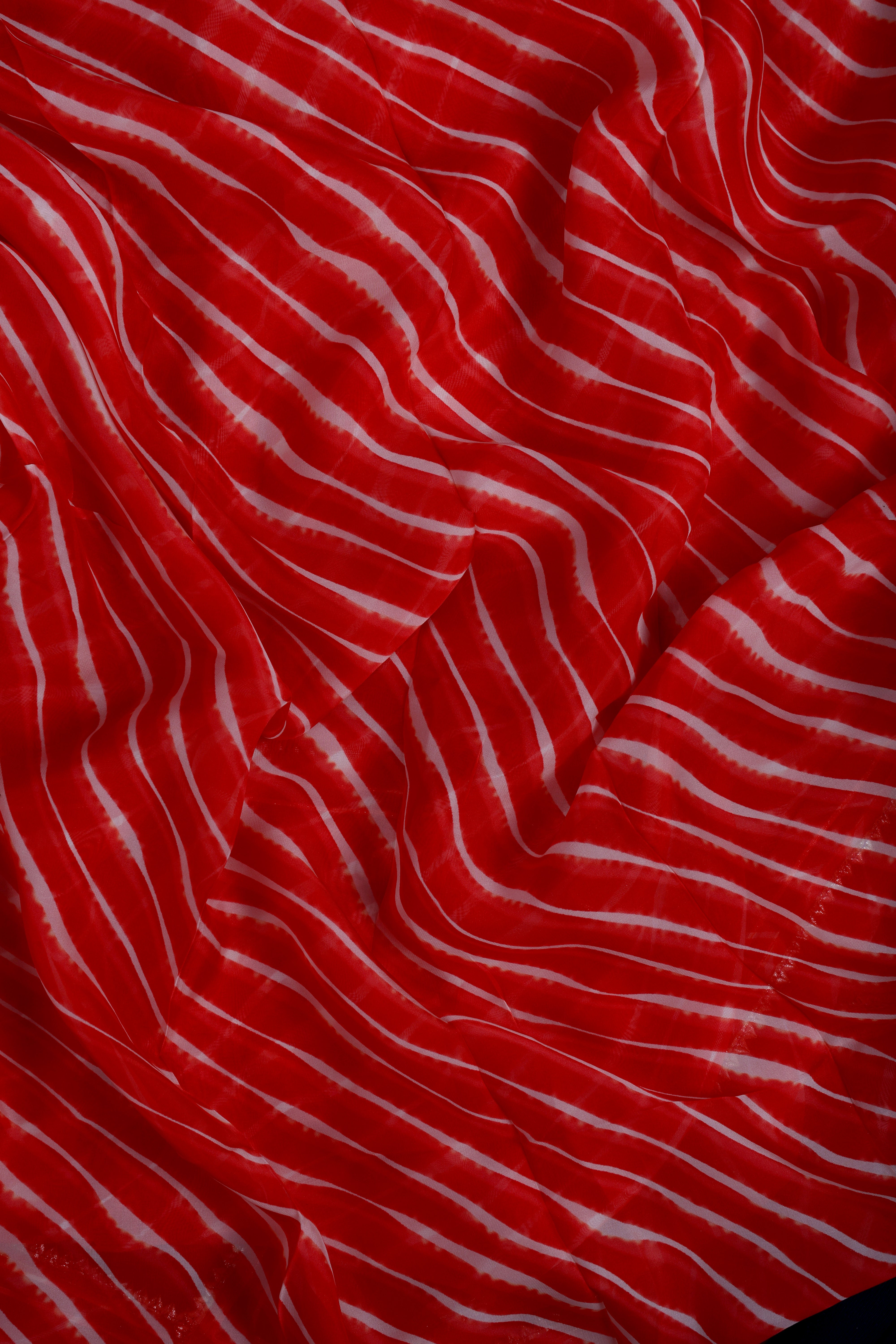 Vibrant Red Dola Silk Suit Set with Gota Work & Leheriya Organza Dupatta