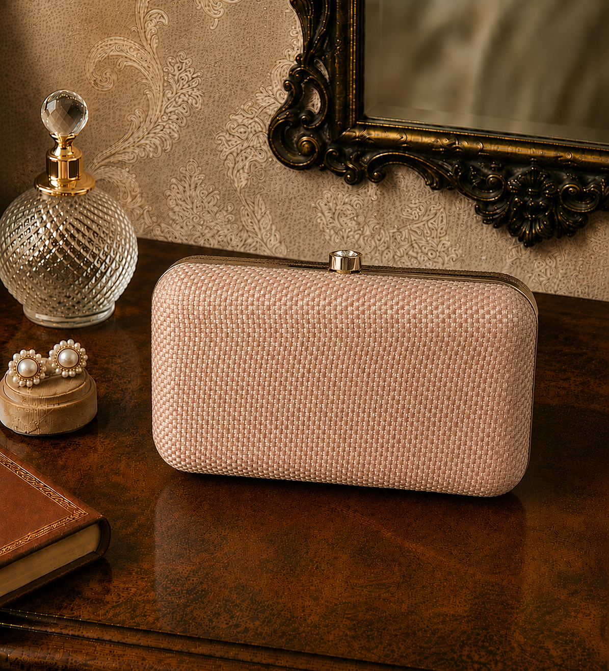 Marble Embellished Clutch