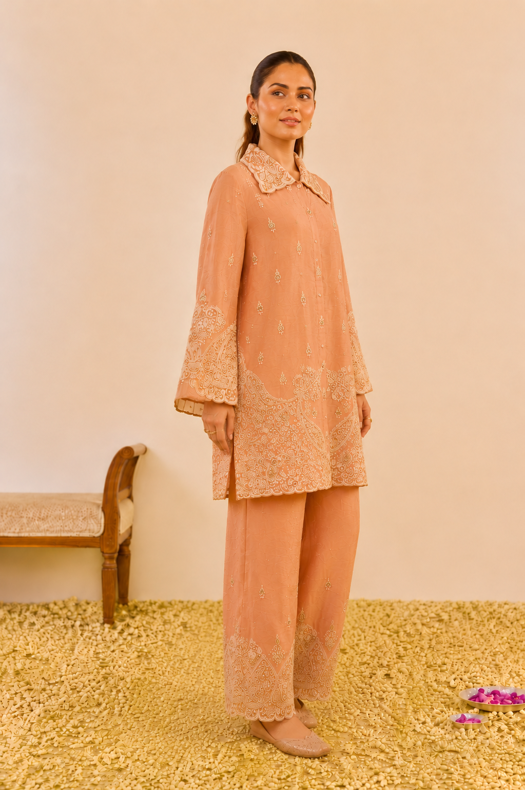 Rosé Royale Embroidered Co-Ord Set