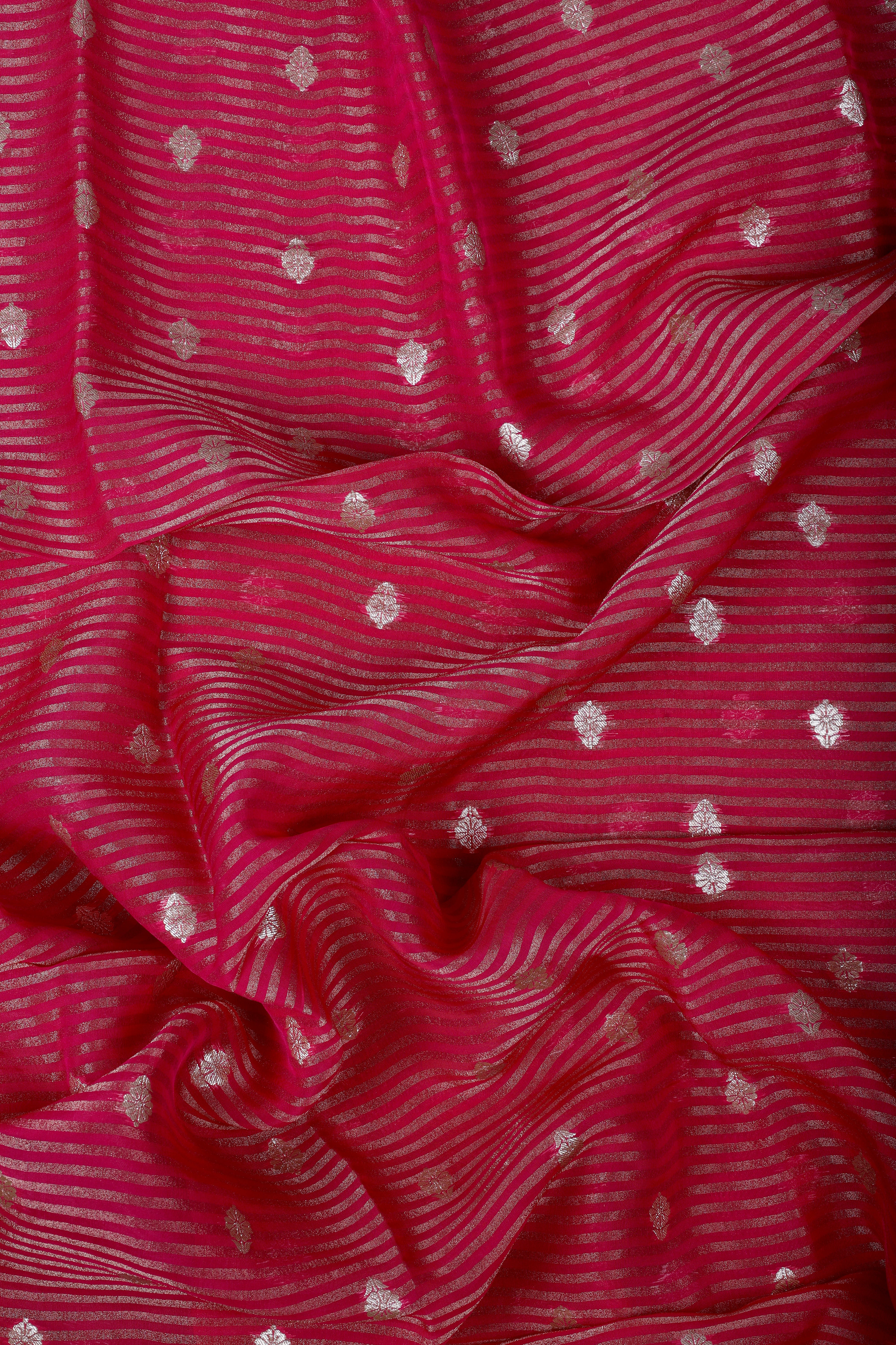 Rani Pink Silk Suit Set with Banarsi Dupatta & Zardozi Handwork