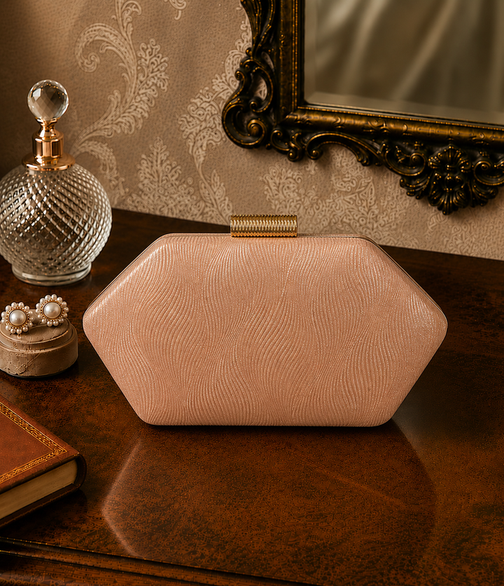 Blush Mosaic Crystal Evening Clutch