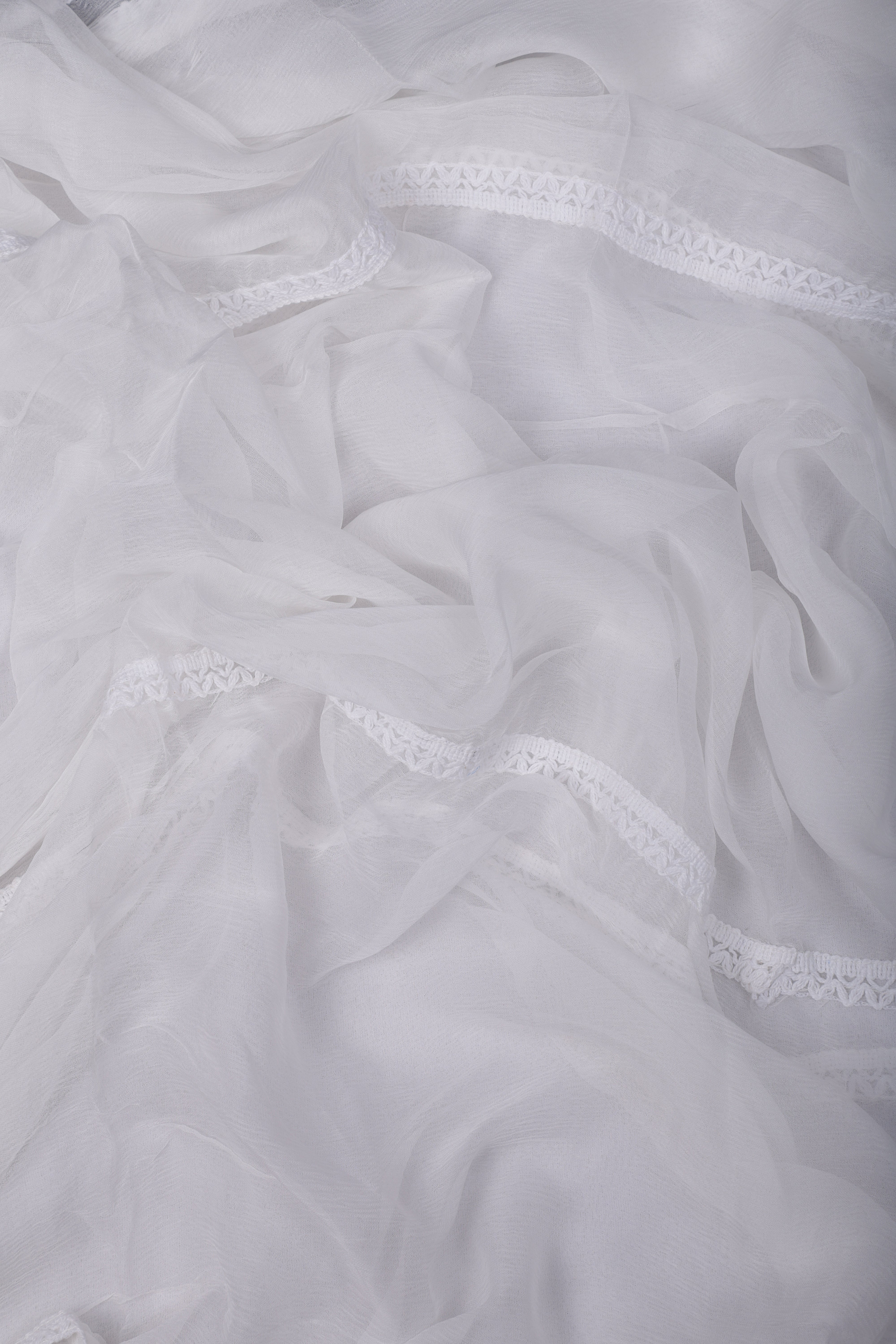 Elegant White Mul Cotton Suit Set with Mirror Work Neckline