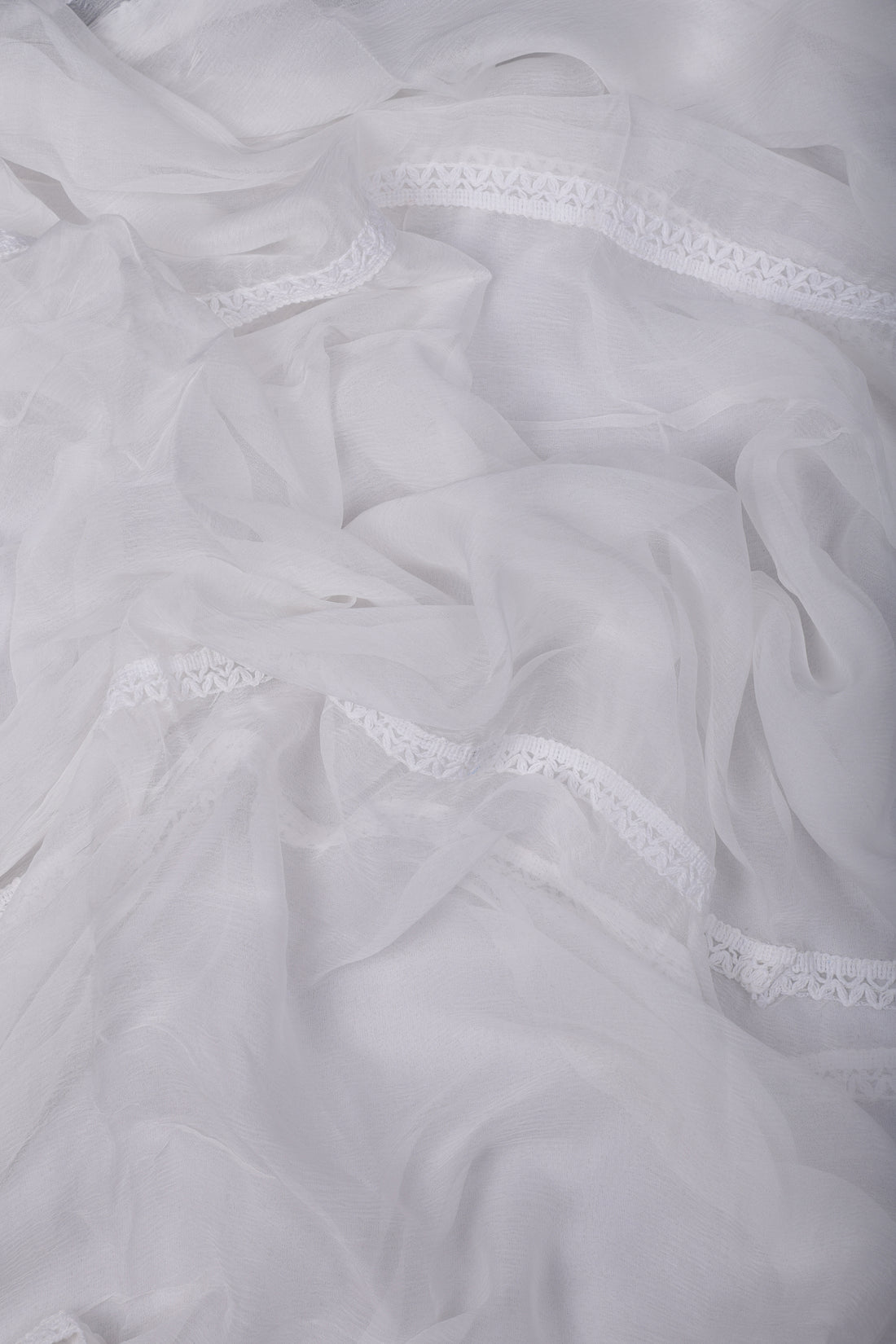 Elegant White Mul Cotton Suit Set with Mirror Work Neckline