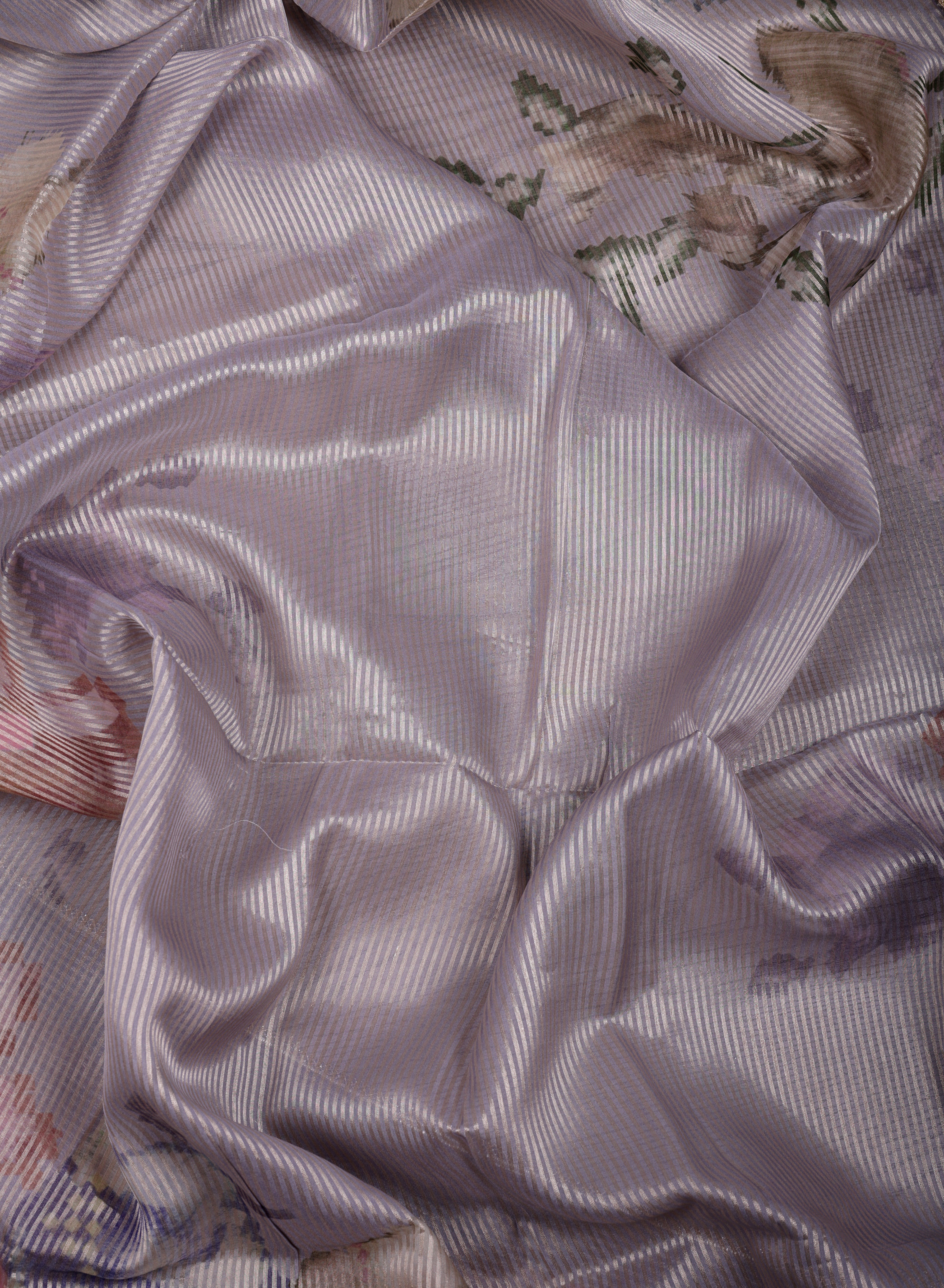 Lavender Tissue Suit Set with Zari & Zardozi Work