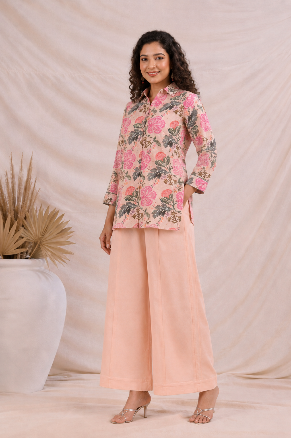 Blush Garden Chikankari Co-Ord Set
