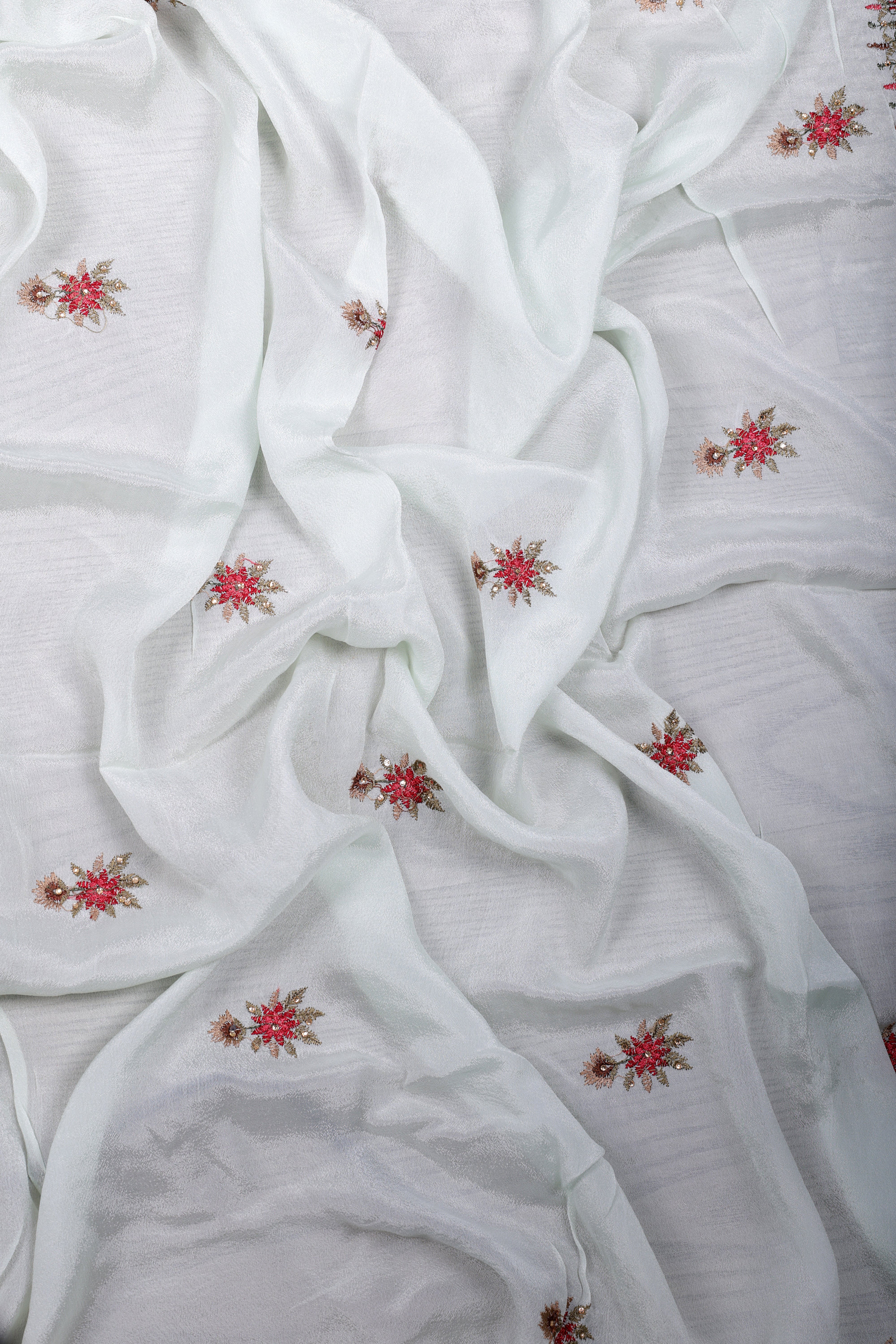 Kashmiri Hand Embroidered Pure Crepe Suit Set