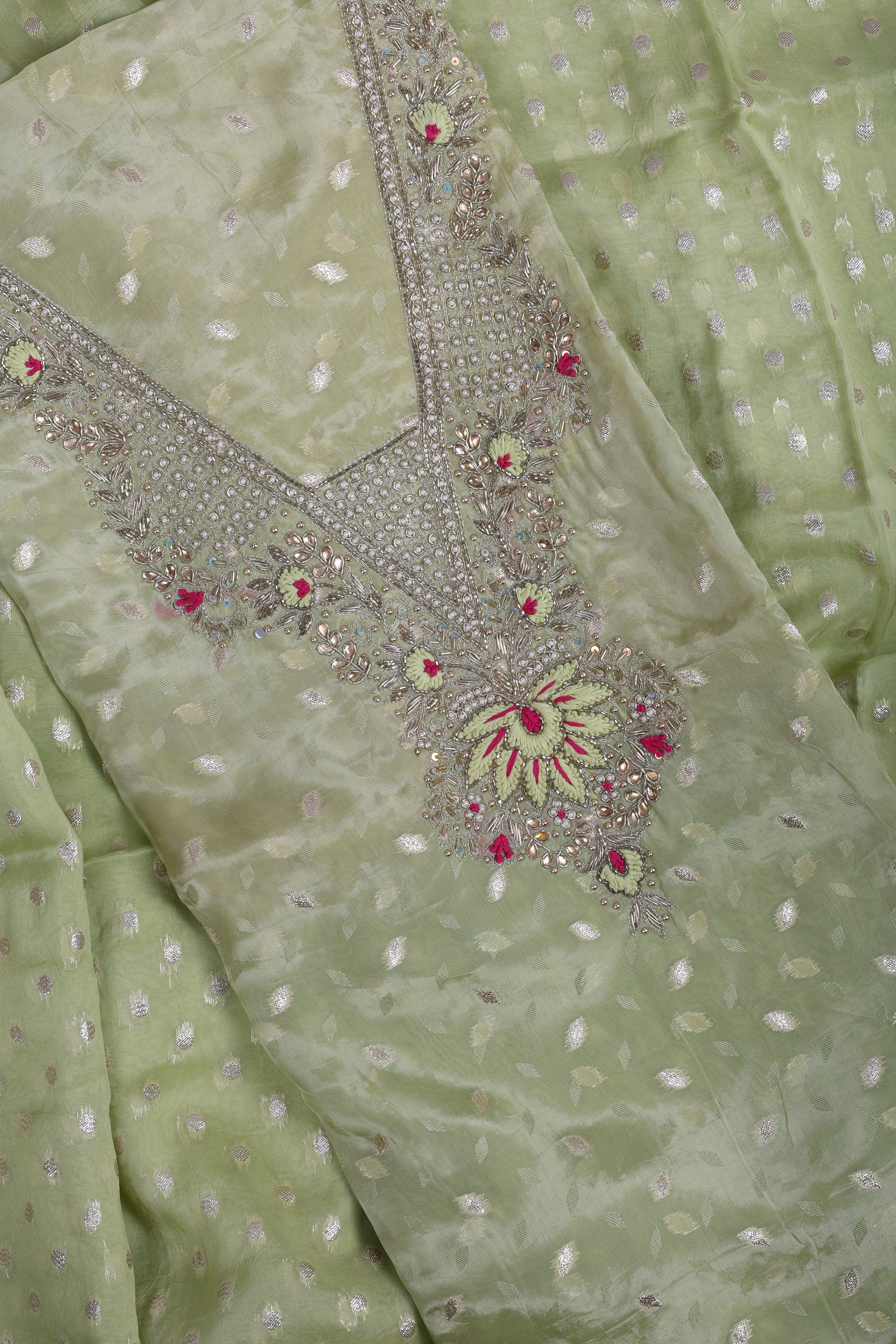 Pistachio Banarsi Organza Suit Set