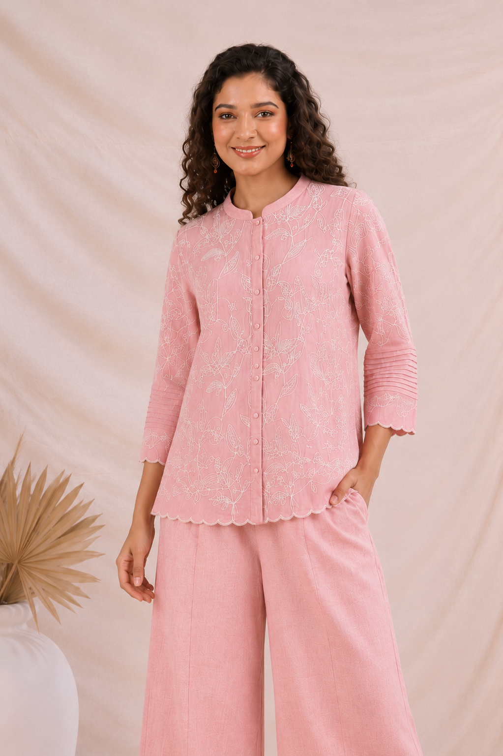Blush Whisper Linen Co-Ord Set