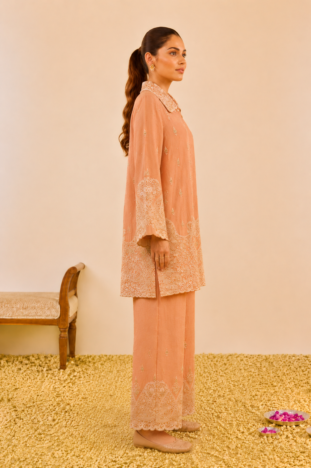 Rosé Royale Embroidered Co-Ord Set