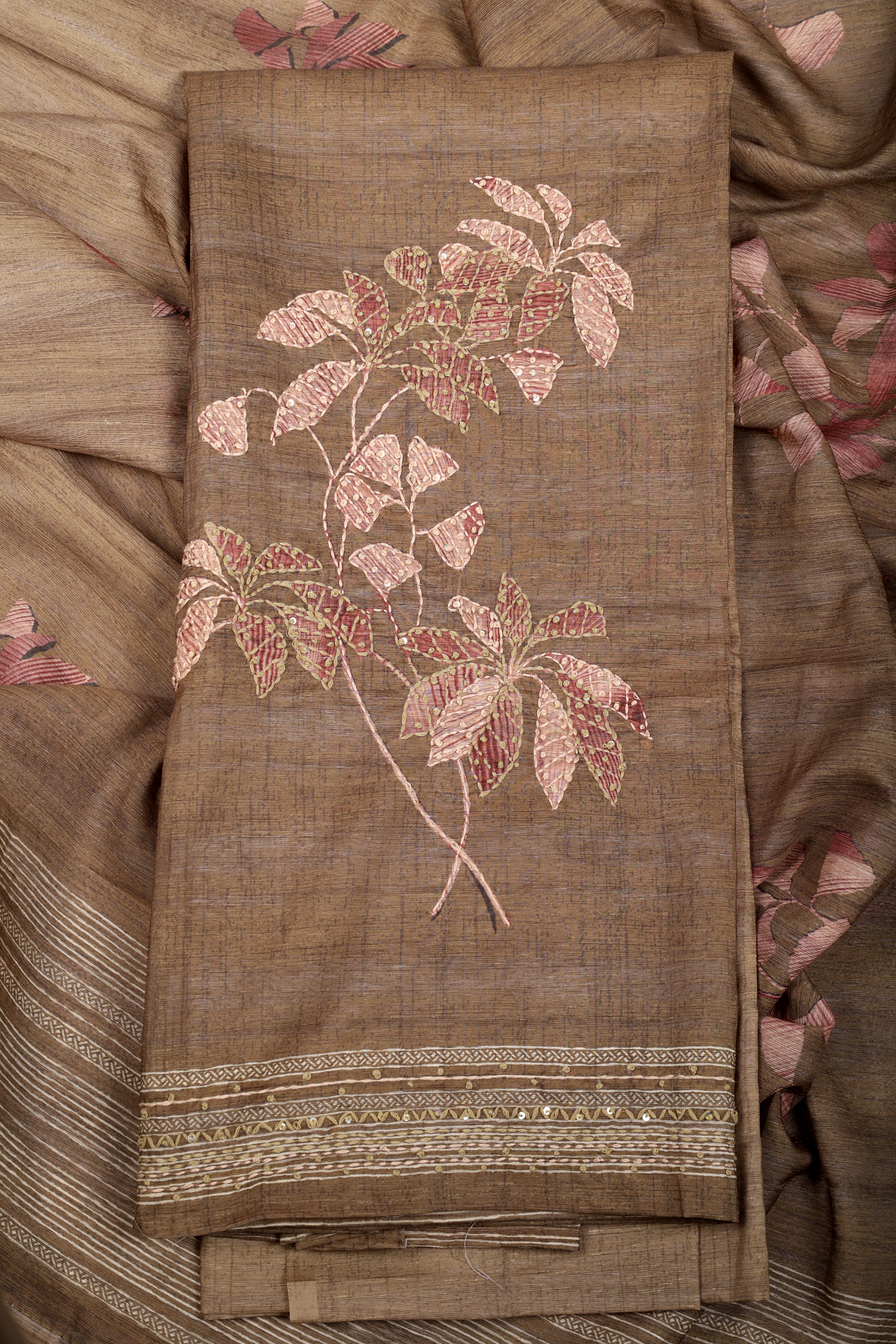 Olive Linen Silk Suit Set