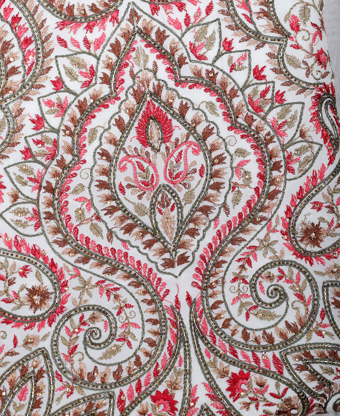 Kashmiri Hand Embroidered Pure Crepe Suit Set