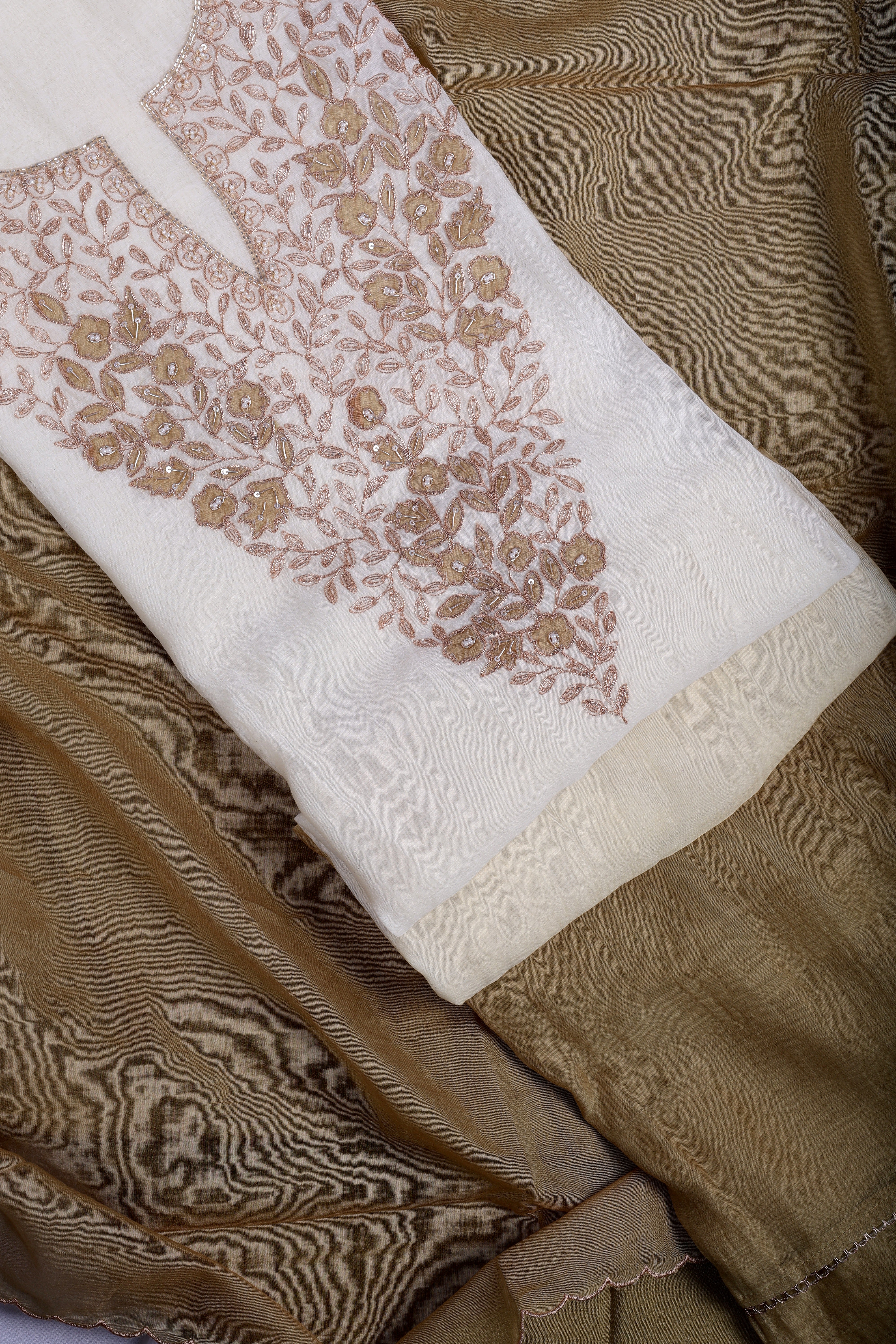 Mehndi Ombre Zardozi Suit Set