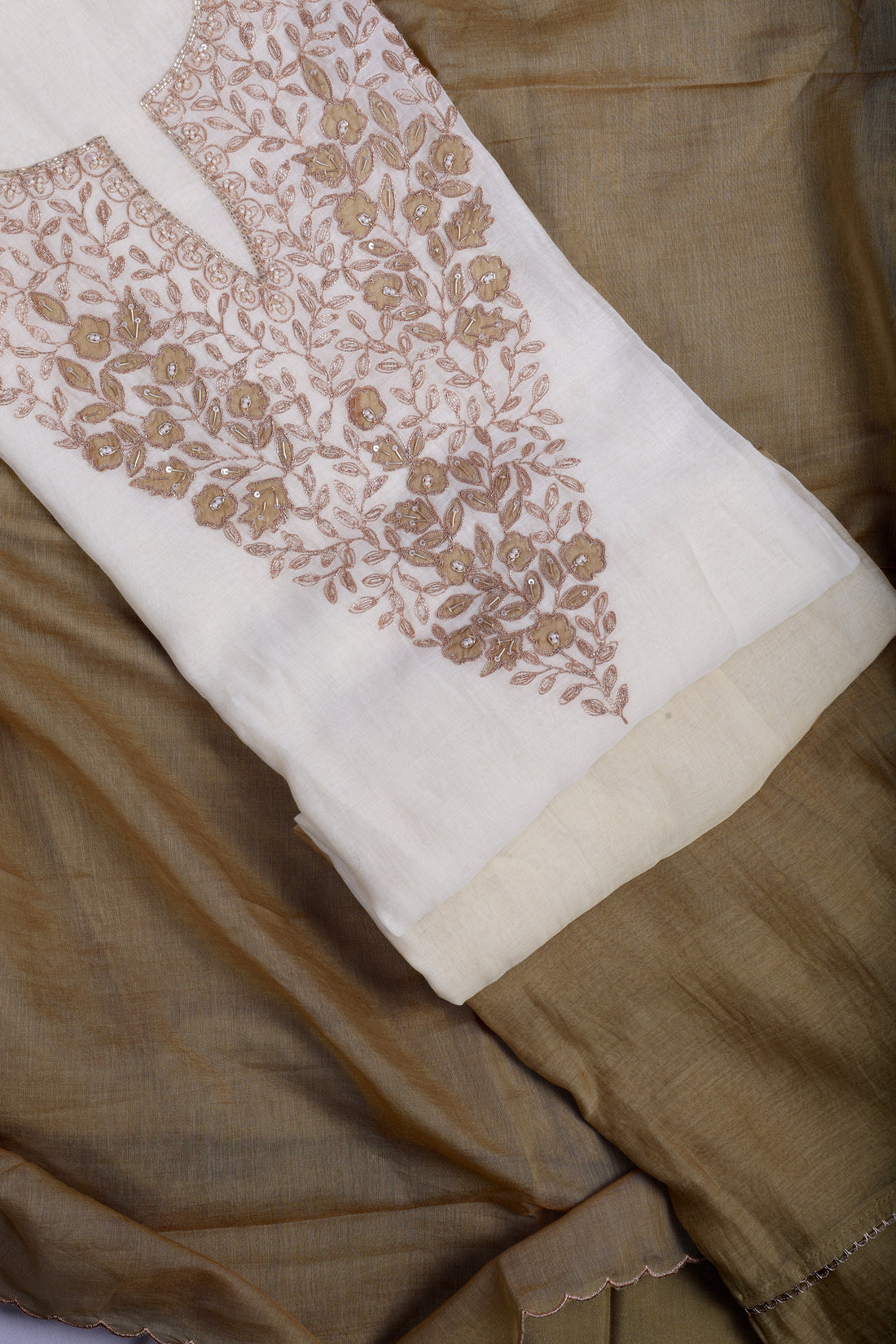 Mehndi Ombre Zardozi Suit Set