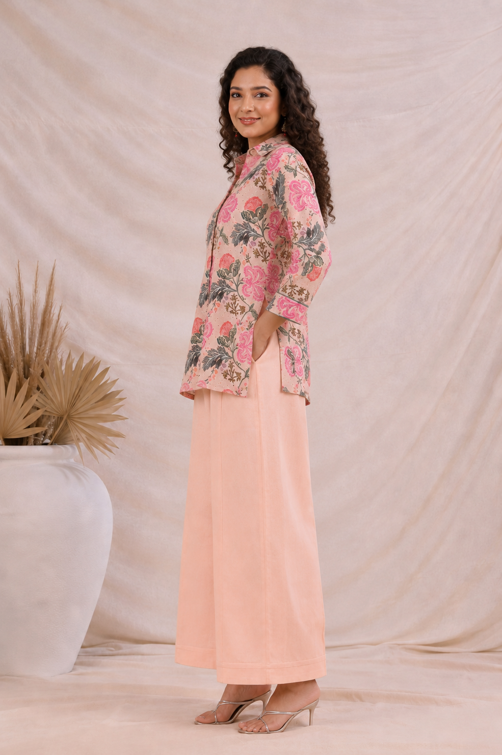 Blush Garden Chikankari Co-Ord Set