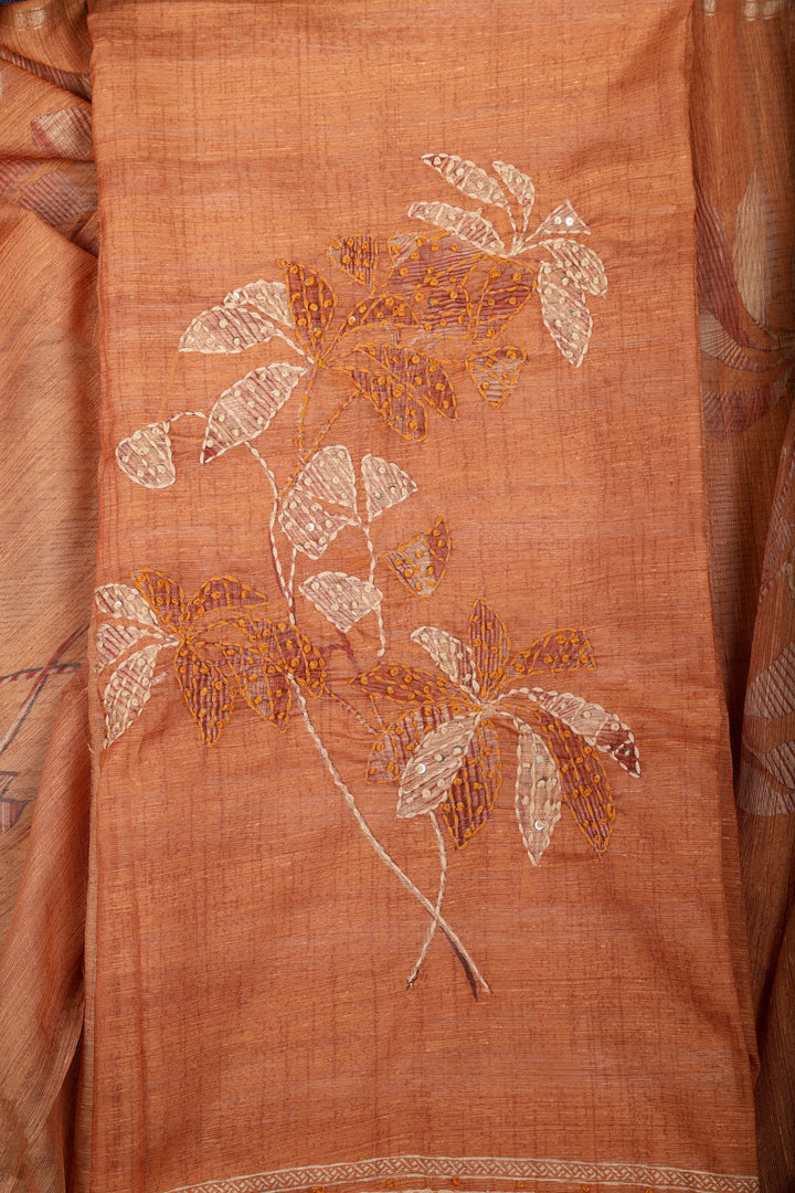 Rust Linen Silk Suit Set