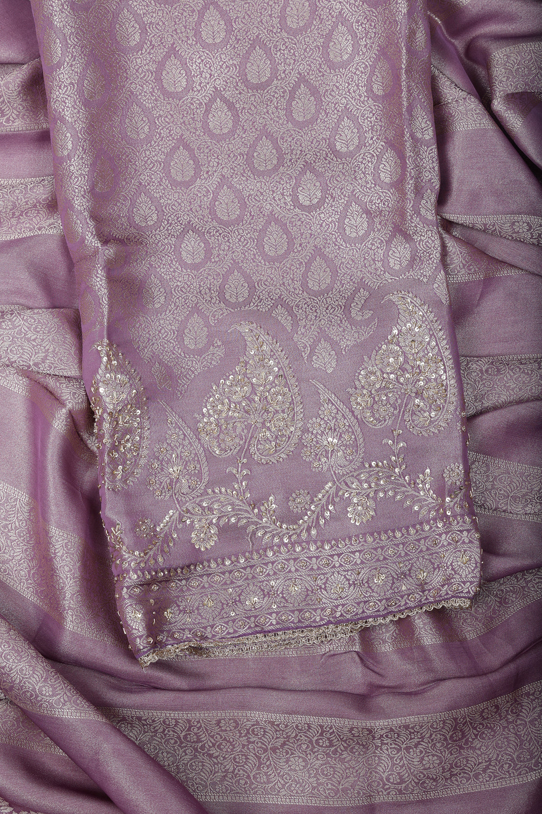 Lavender Brocade Silk Suit Set