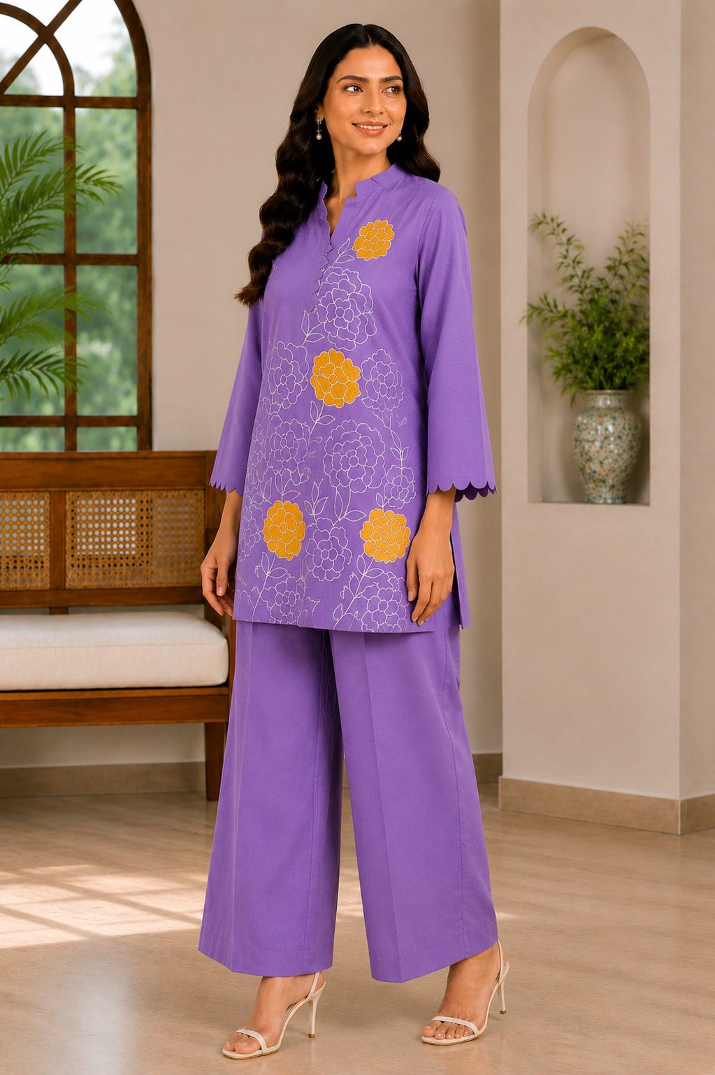 Lavender Bloom Cotton Co-Ord Set