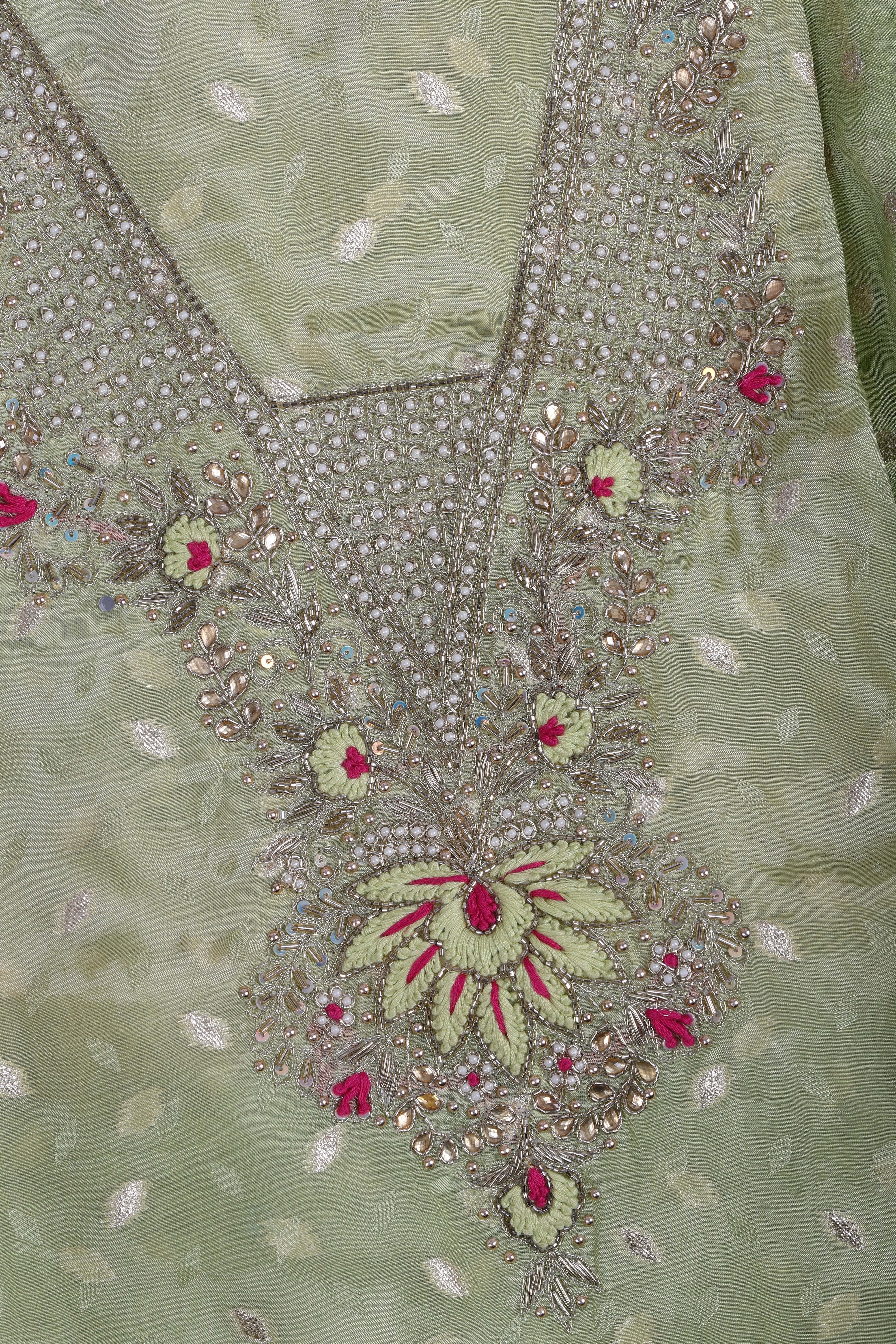Pistachio Banarsi Organza Suit Set