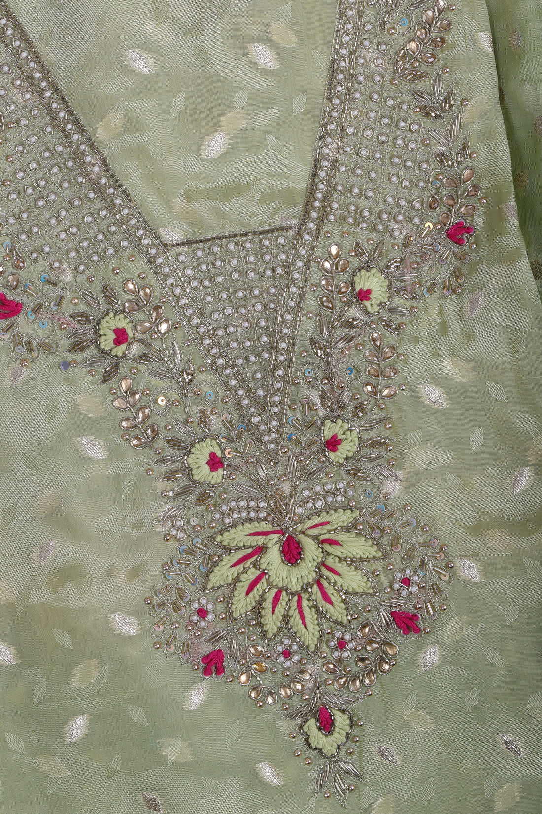 Pistachio Banarsi Organza Suit Set