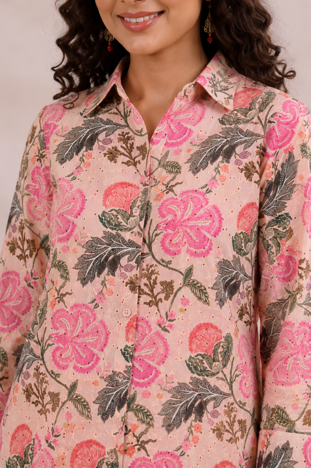 Blush Garden Chikankari Co-Ord Set