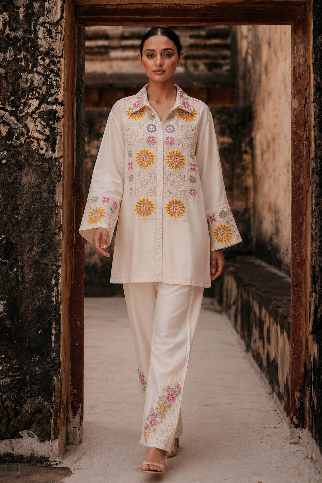 Ivory Blossom Handcrafted Co-Ord Set