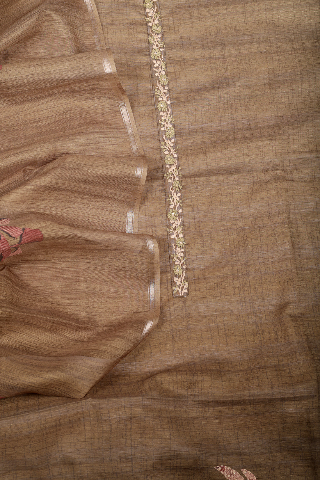 Olive Linen Silk Suit Set