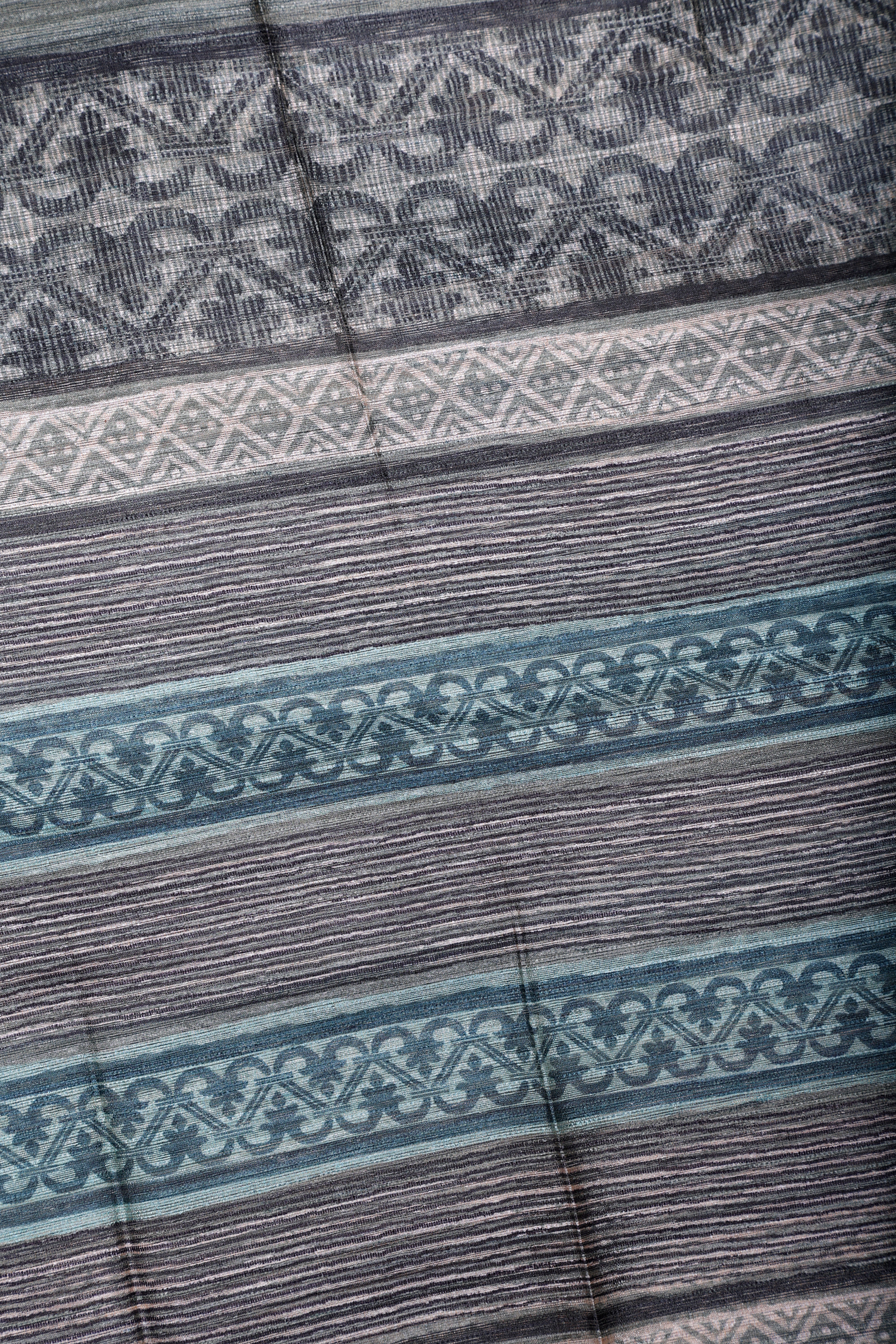 Elegant Grey Handloom Silk Suit Set