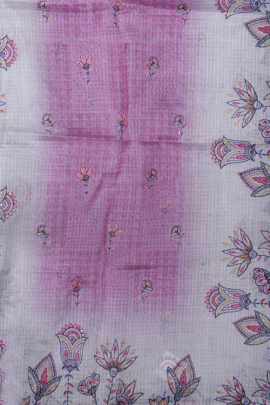 Rose Pink Kota Silk Suit Set with Pearl & Thread Work