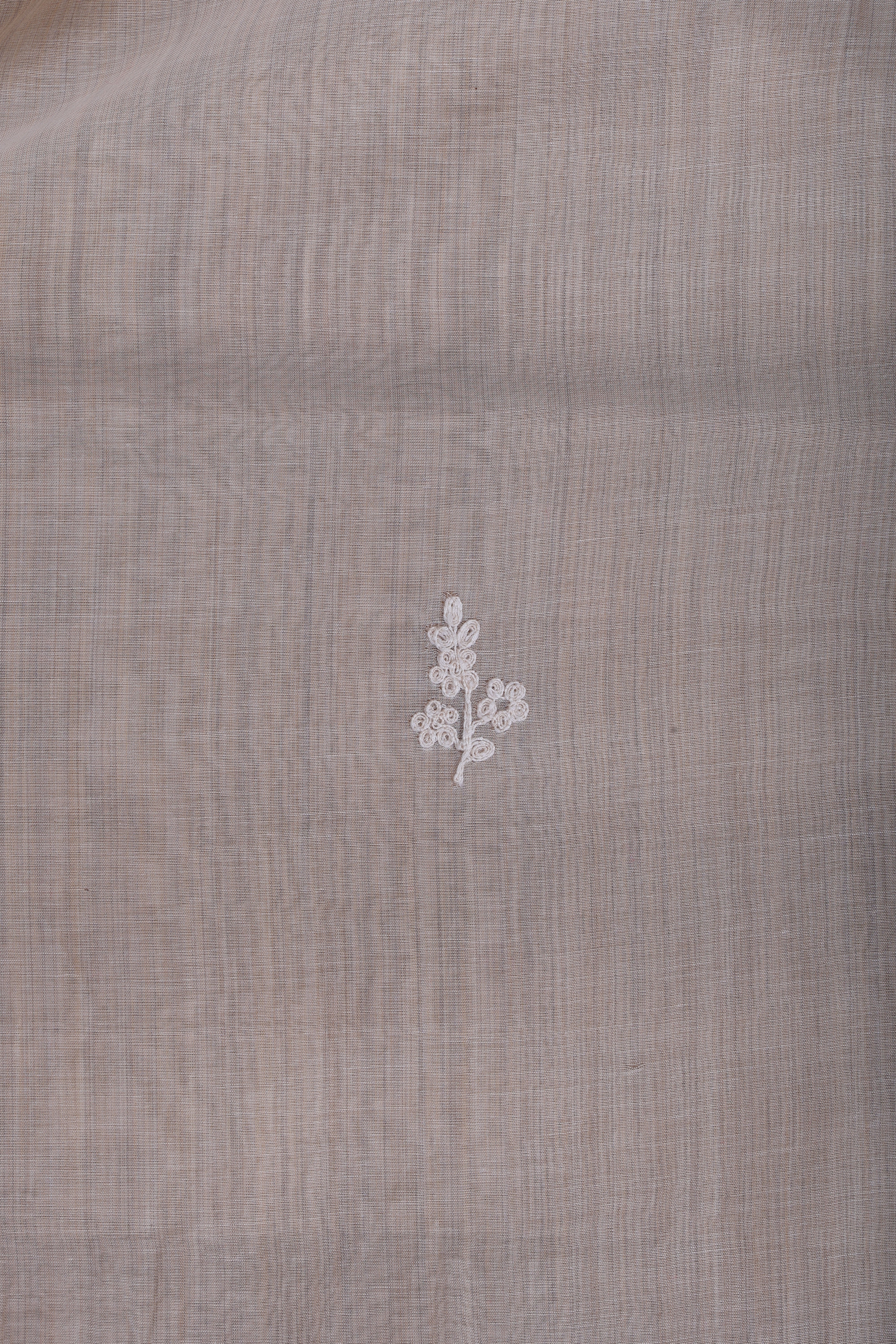 Beige Floral Appliqué Suit Set