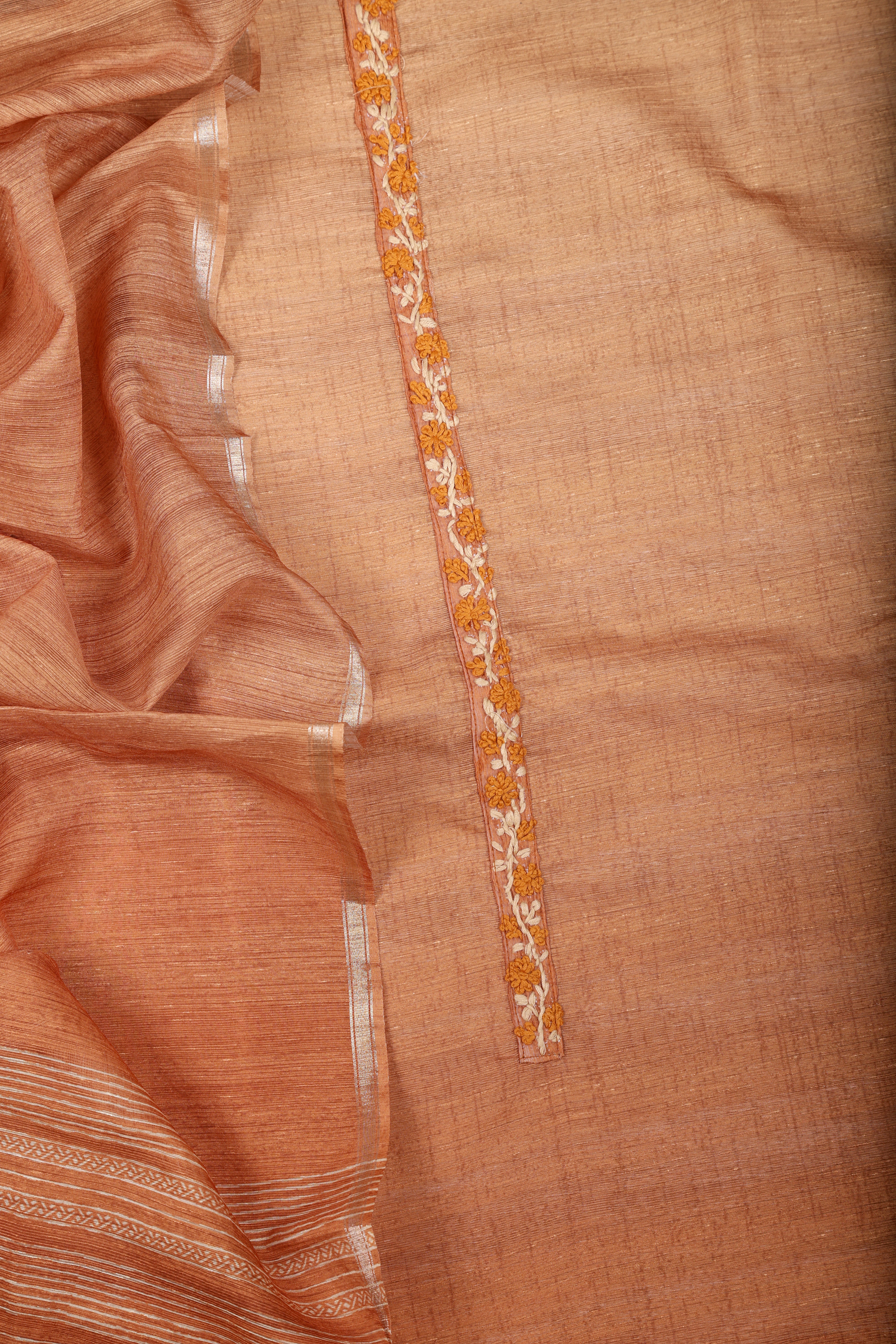 Rust Linen Silk Suit Set