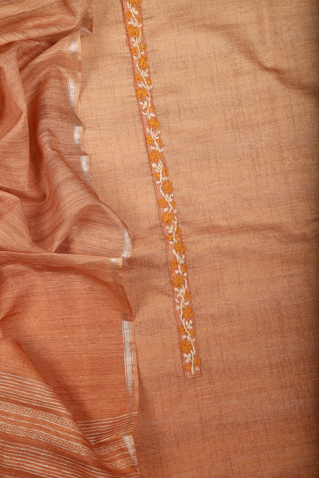 Rust Linen Silk Suit Set