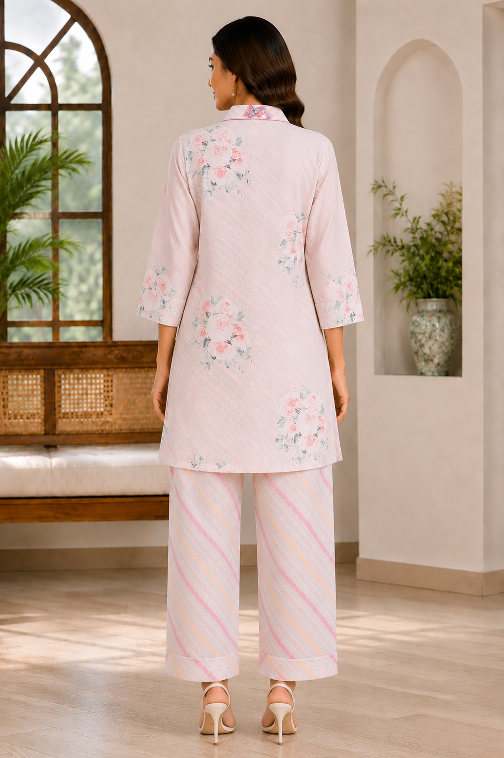 Blush Bloom Linen Co-Ord Set