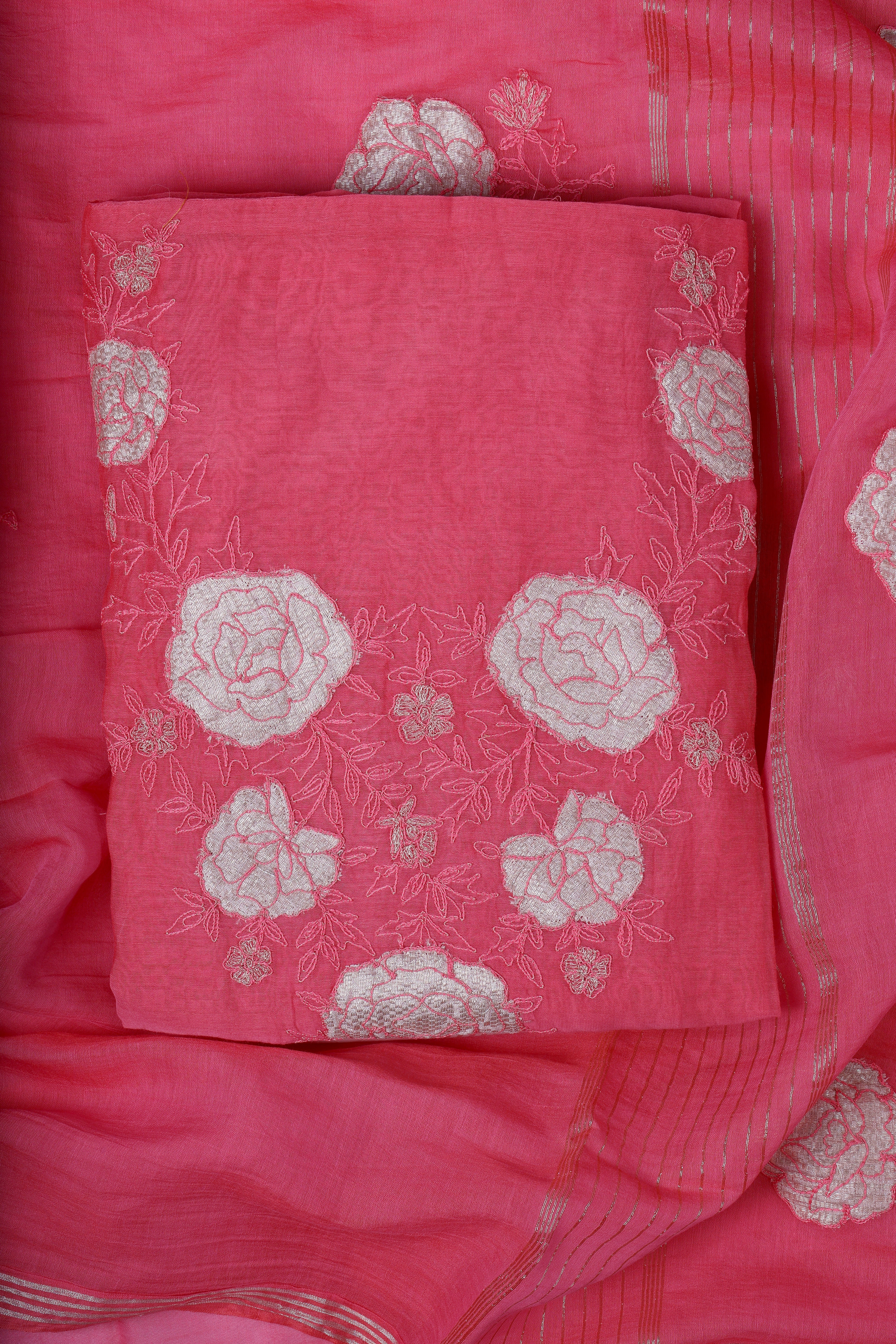 Rose Pink Appliqué Suit Set