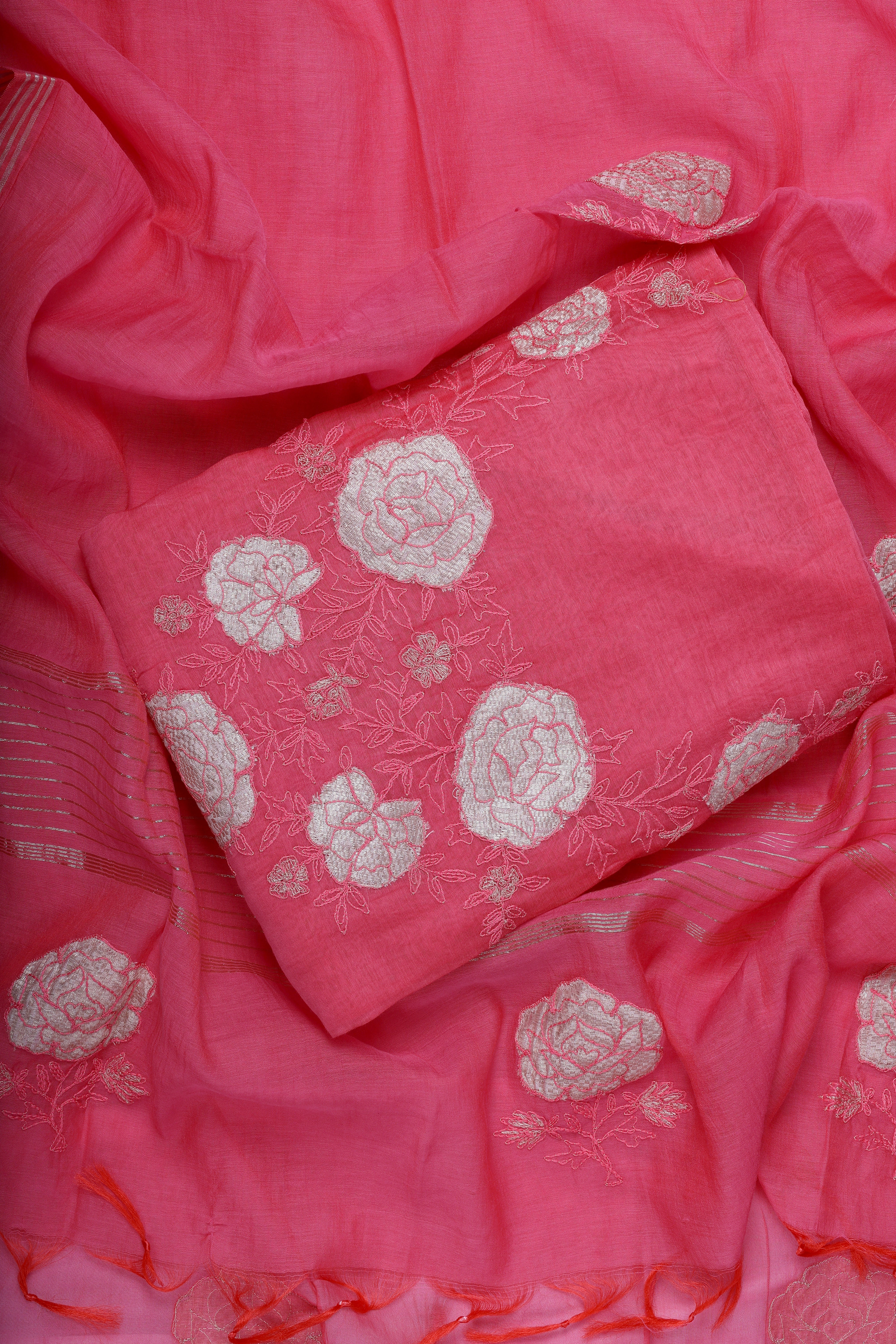 Rose Pink Appliqué Suit Set