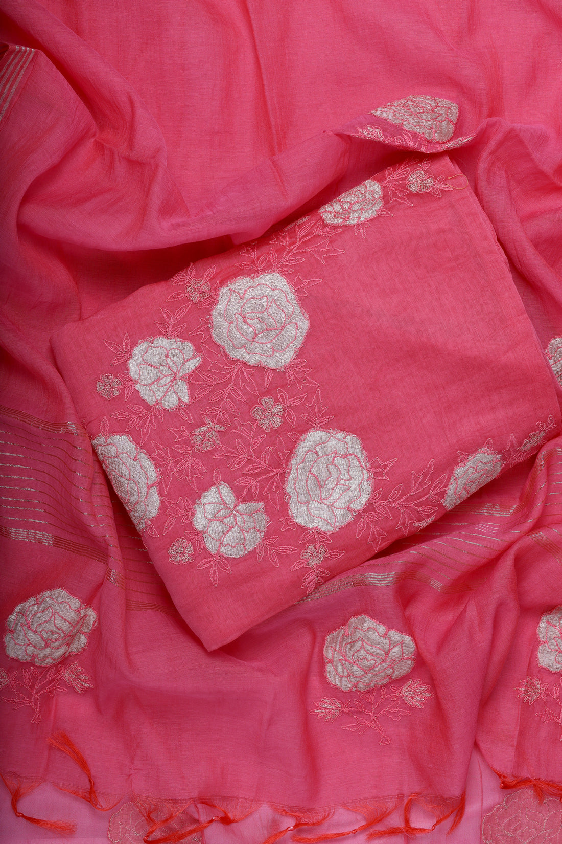 Rose Pink Appliqué Suit Set